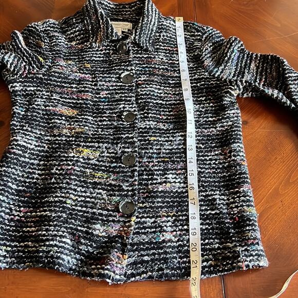 Coldwater Creek Size XS Textured Striped Sweater Cardigan Jacket Knit - Picture 8 of 8